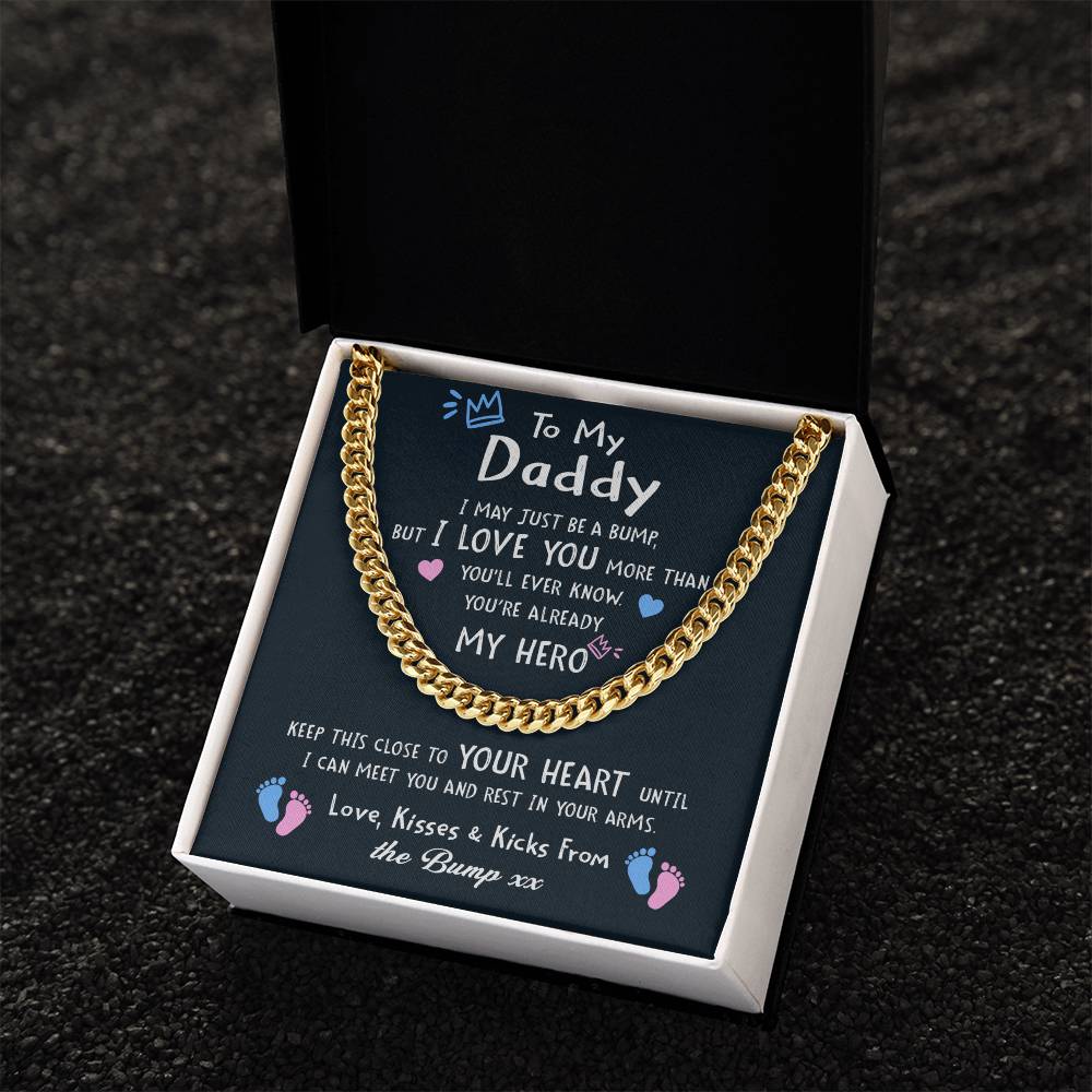New Dad Gift From Wife Dear Daddy Cuban Link Chain Necklace Gifts For First Time Dads Daddy To Be Gift