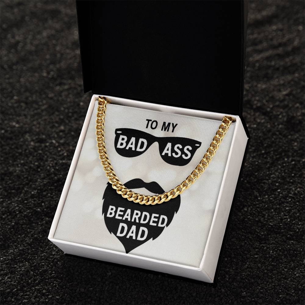 To My Bearded Dad Cuban Link Chain