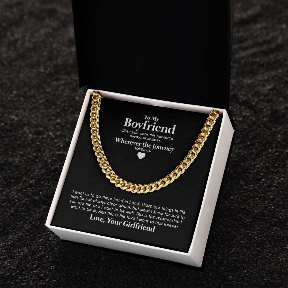 To My Boyfriend Cuban Link Chain Necklace