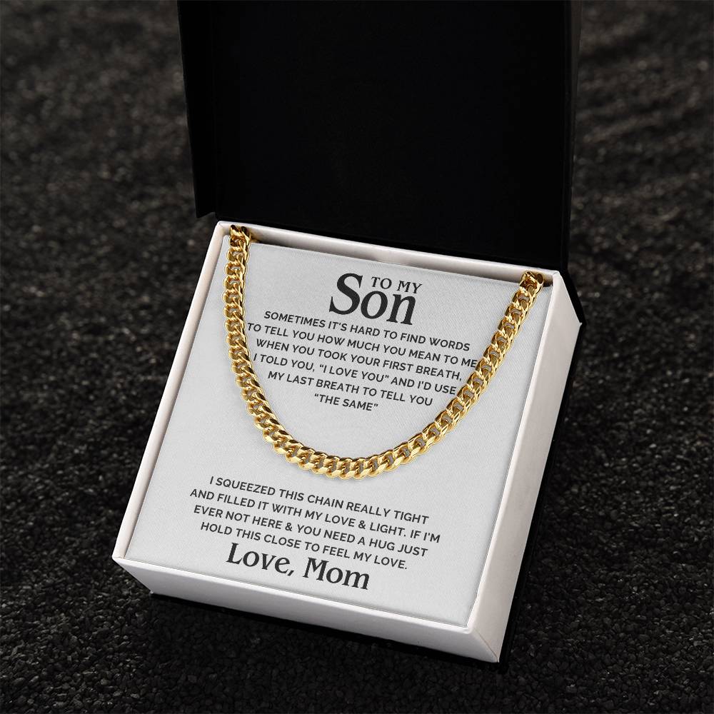 To My Son Chain Necklace Son Birthday Gift From Mom Son Graduation Necklace Mother To Son Gift Cuban Link Chain