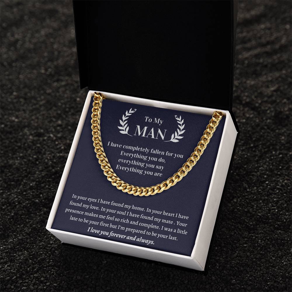 Valentine's Gift For Husband - In Your Eyes I Have Found My Home. In Your Heart I Have Found My Love Cuban Link Chain