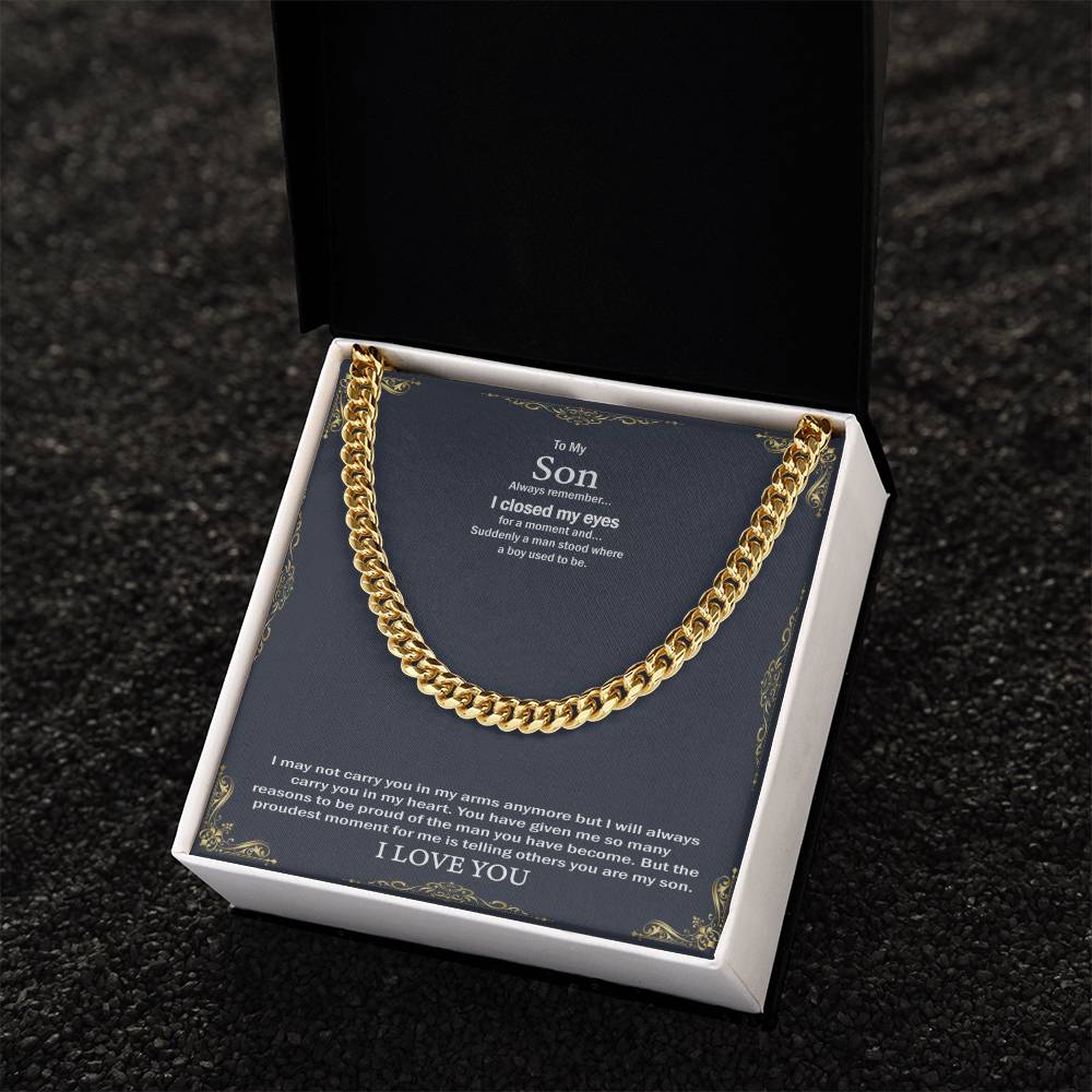 To My Son Cuban Link Chain