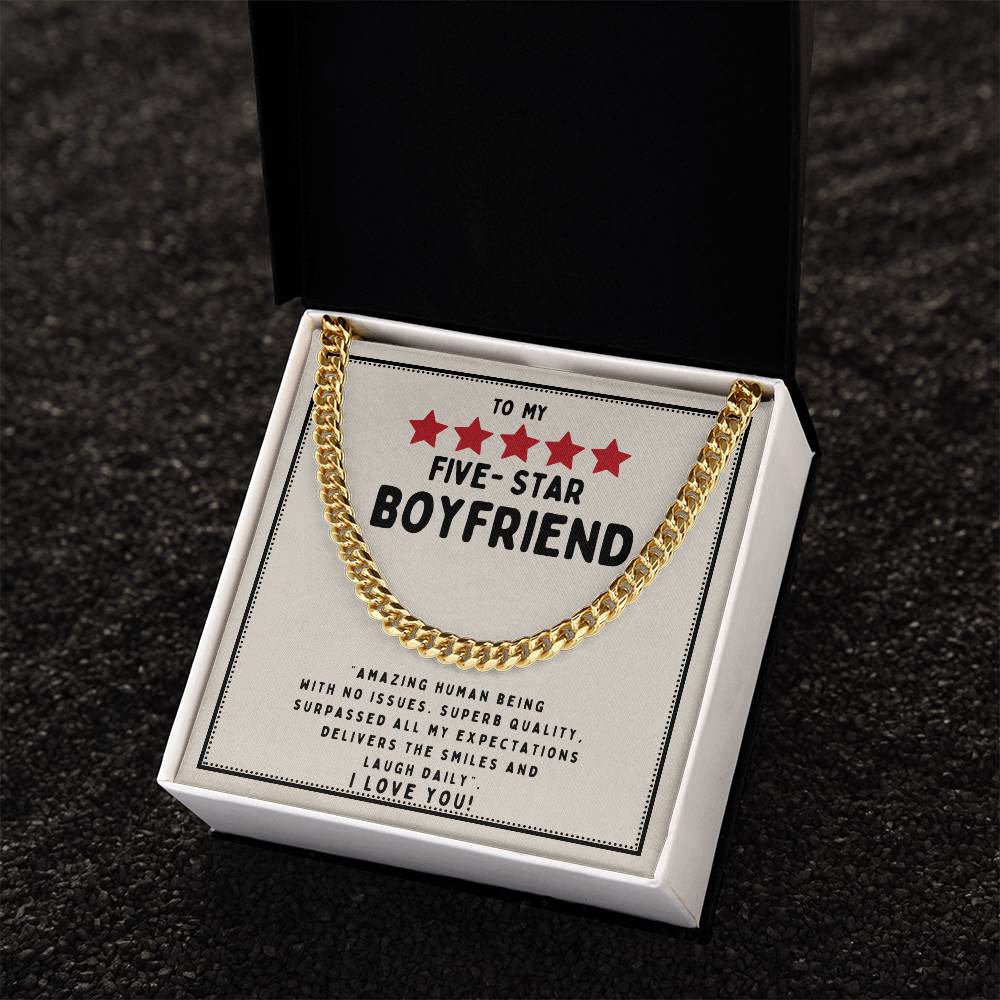To My Five Star Boyfriend Cuban Necklace Cuban Link Chain