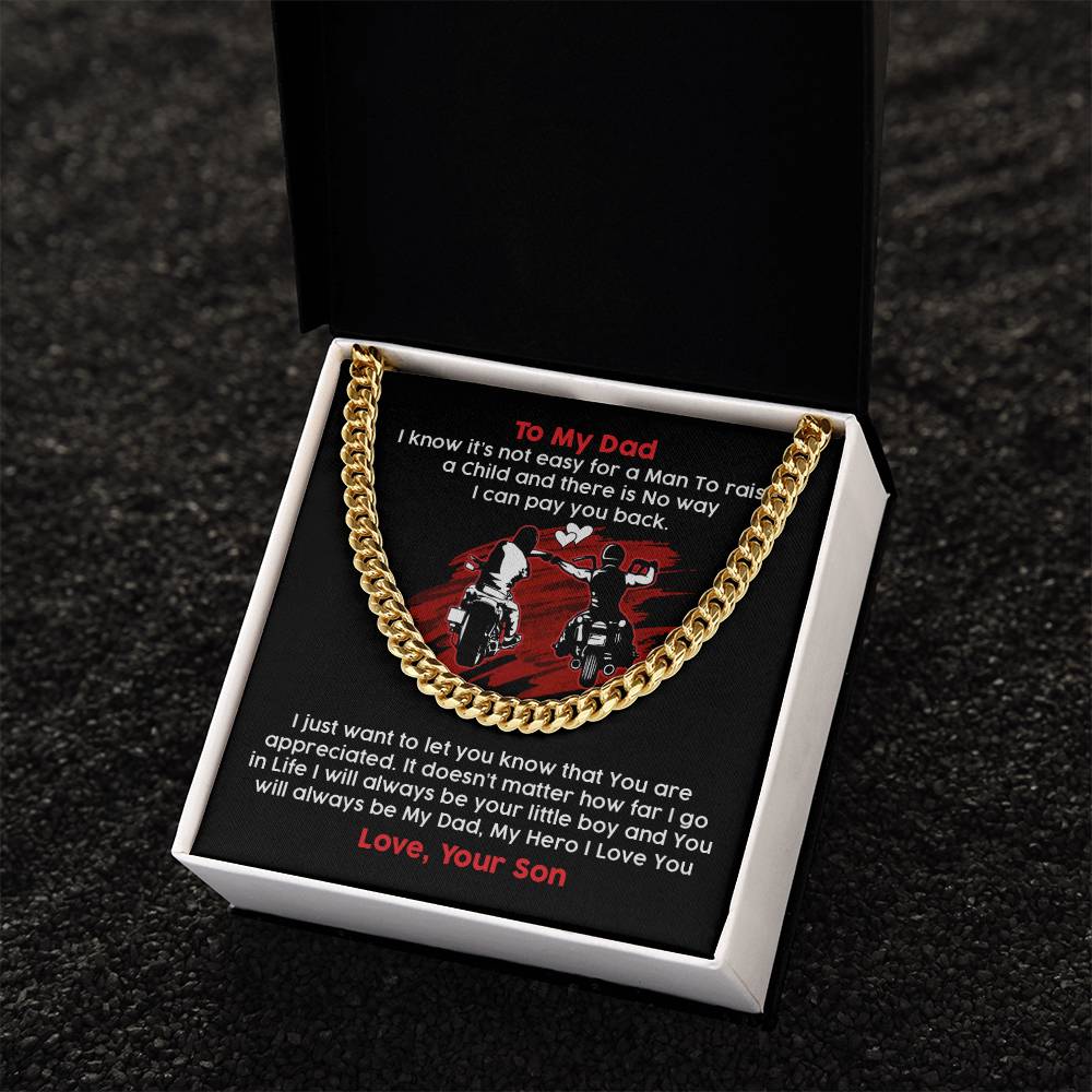 To My Biker Dad - Cuban Link Chain