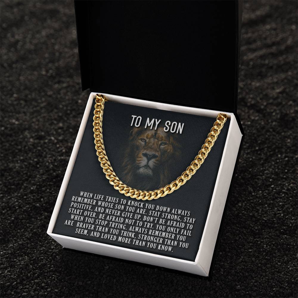 To My Son Always Remember Cuban Link Chain