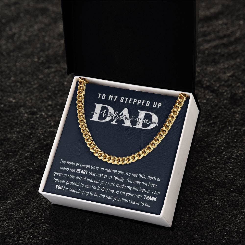Step Dad Fathers Day Gift Cuban Link Chain Necklacebirthday Present For Bonus Dad Step Father Wedding Gift Step Dad Ch