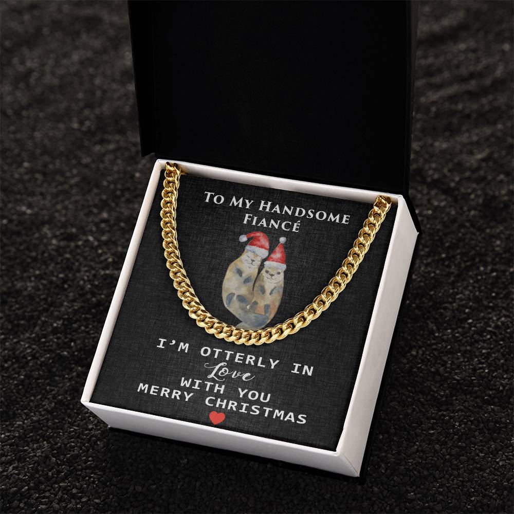 To My Handsome Fiancé Cuban Link Chain