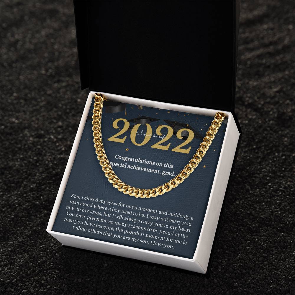 Son Graduation Gift From Mom Mom To Son Graduation Gift Son Graduation Necklace Graduation Gift For Son From Mother Cl Cuban Link Chain