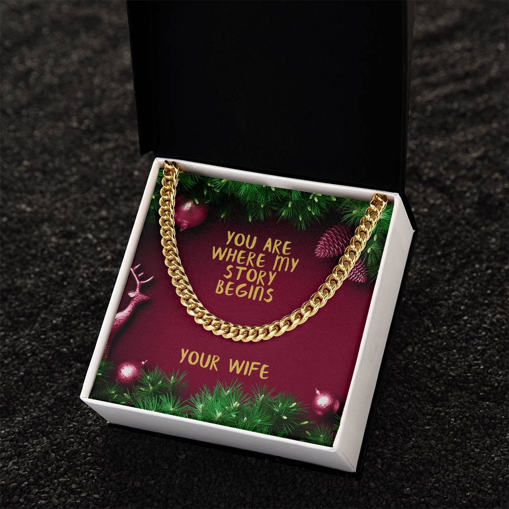 My Husband You Are Where My Story Begins Cuban Link Chain