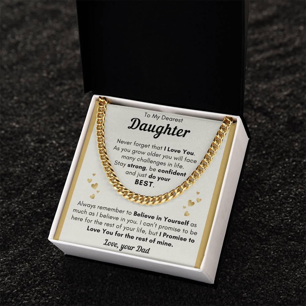 Daughter Just Do Your Best - Cuban Link Chain - Cld23