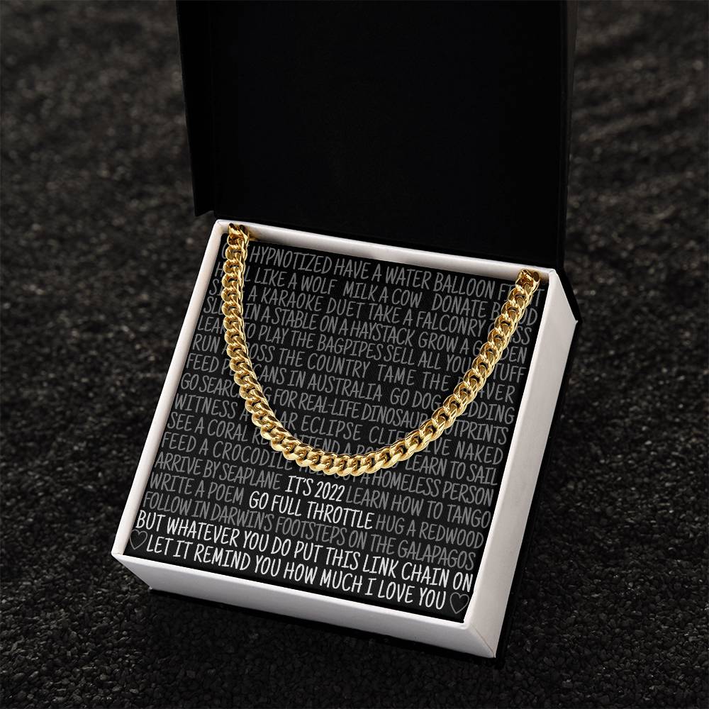 New Year Gift For Men Christmas Gift For Nephew Brother Boyfriend Husband Funny Bucket List Cuban Chain Link Cuban Link Chain