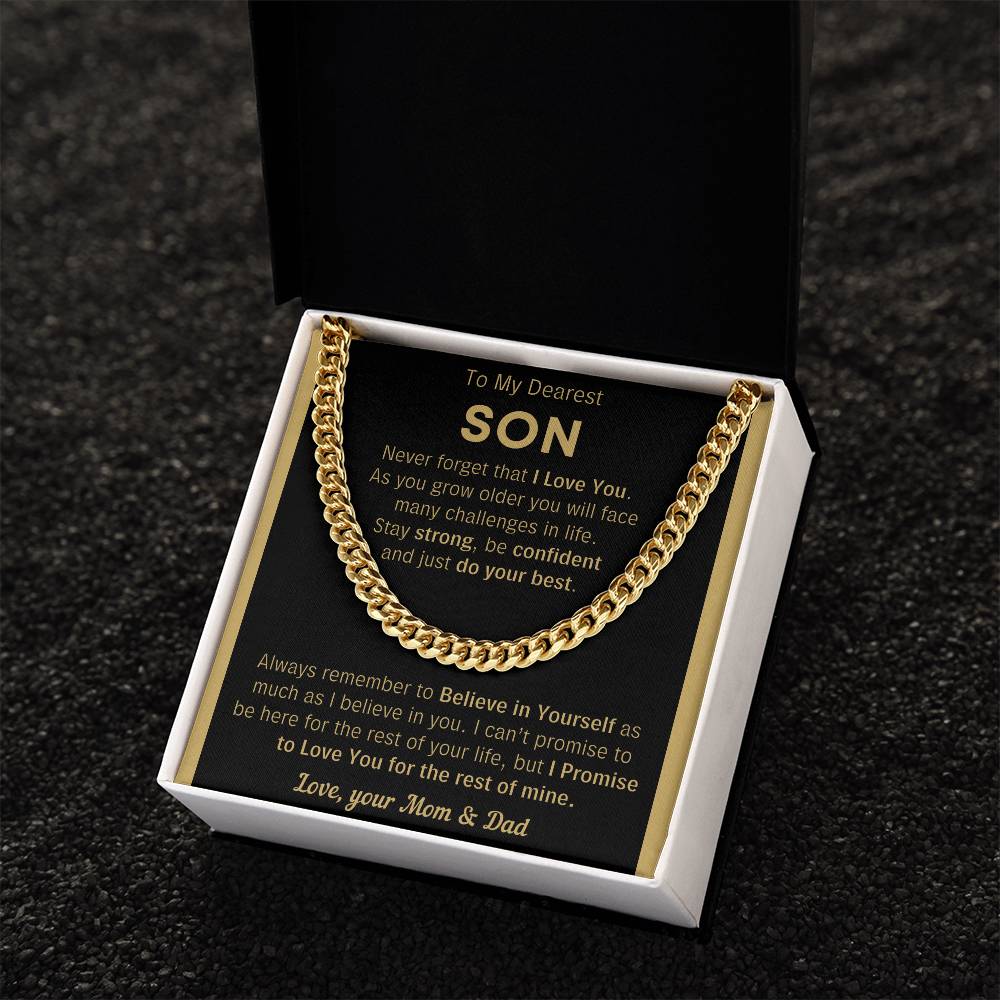 To My Son Just Do Your Best - Cuban Link Chain - Clmd10