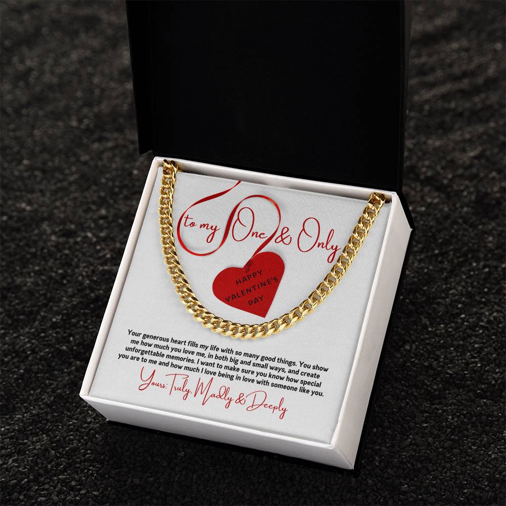 Valentine Gift For Husband Cuban Link Chain Men Valentines Day Gift Long Distance Heavy Chain Necklace Romantic Gift F