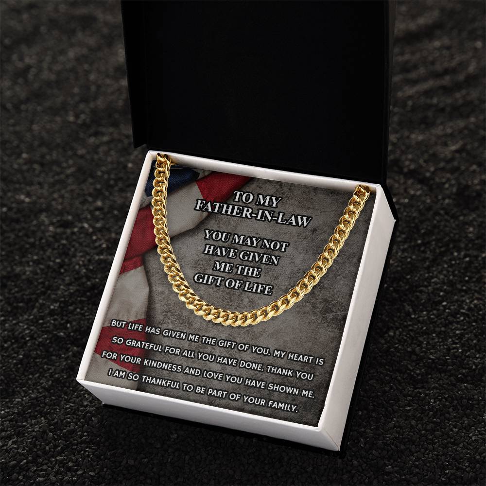 Father In Law Gift From Daughter In Law Fathers Day Gift For Father In Law Christmas Gift For Father In Law Military G Cuban Link Chain