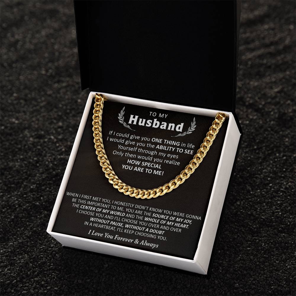 Gift For Husband - Love You Forever - Cuban Cuban Link Chain