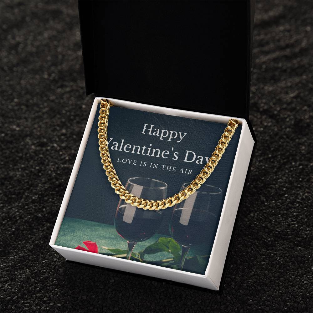 Cuban Link Chain Necklace Love Is In The Air