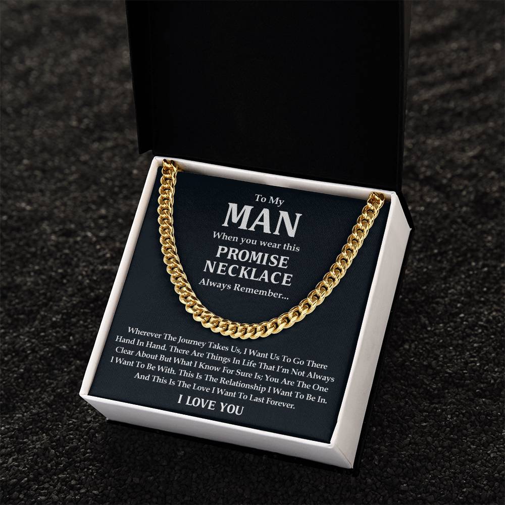 To My Man  Cuban Link Chain Necklace