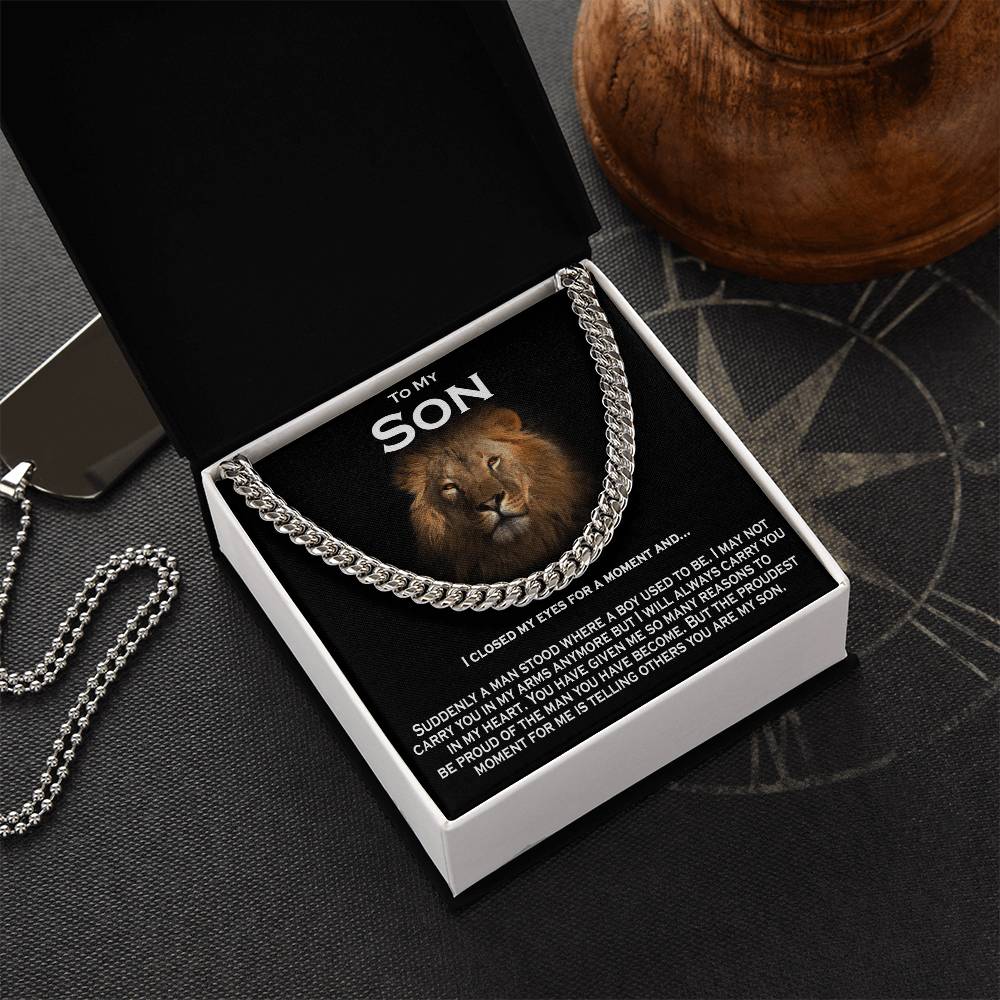 To My Son  Solid Cuban Chain Necklace Cuban Link Chain