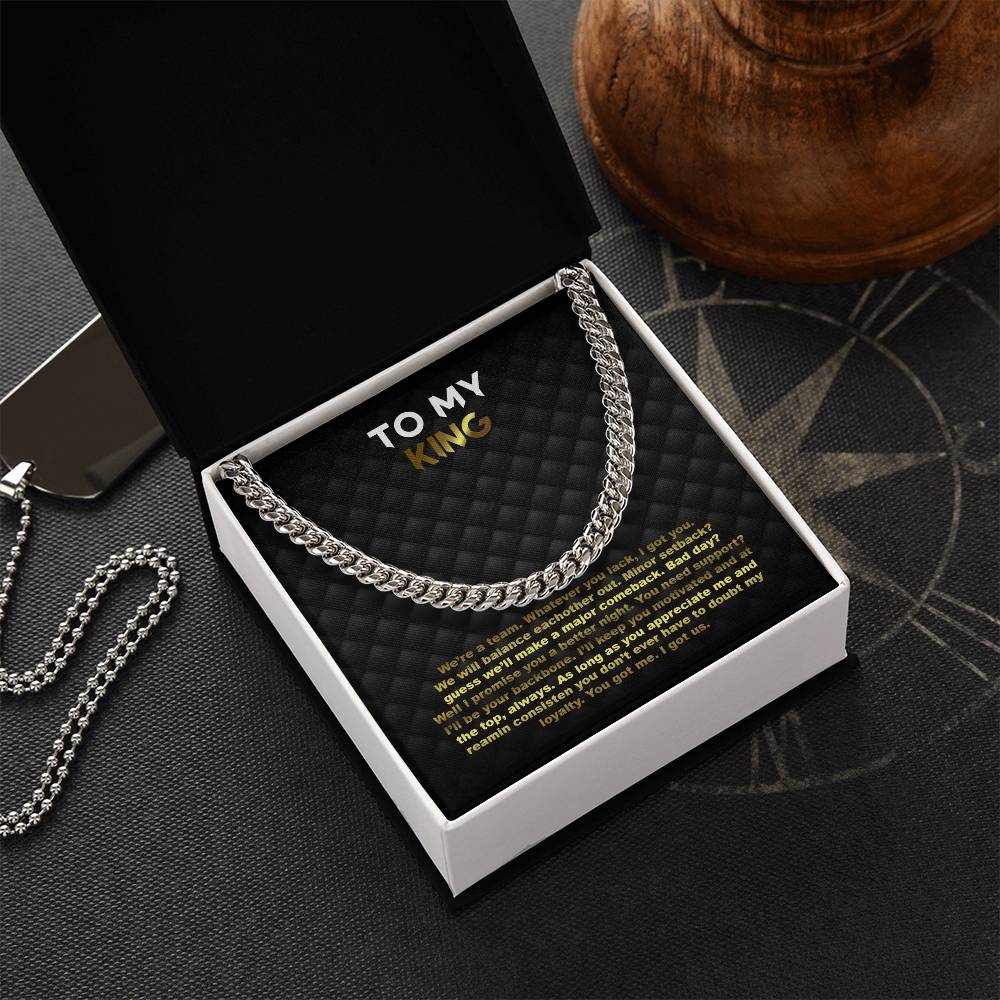 To My King Cuban Link Chain
