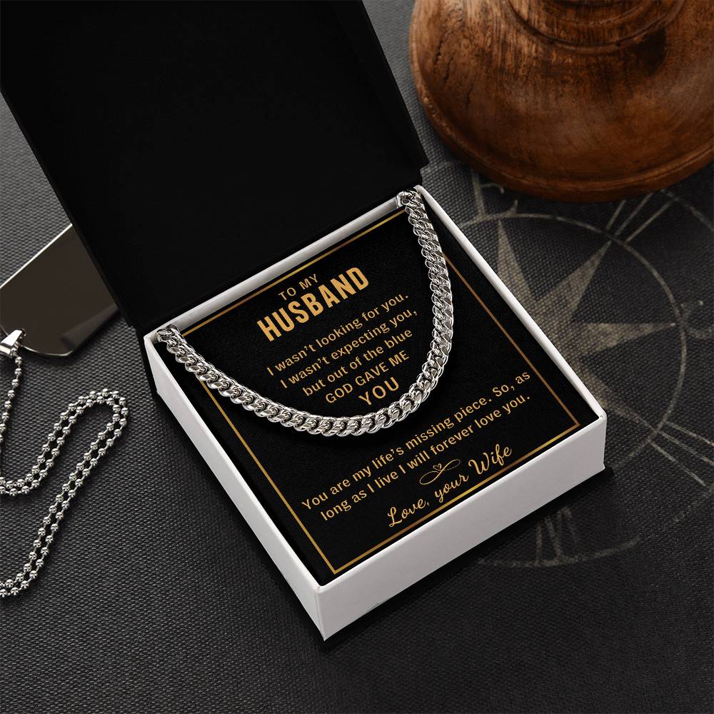 To My Husband God Gave Me You - Cuban Link Chain