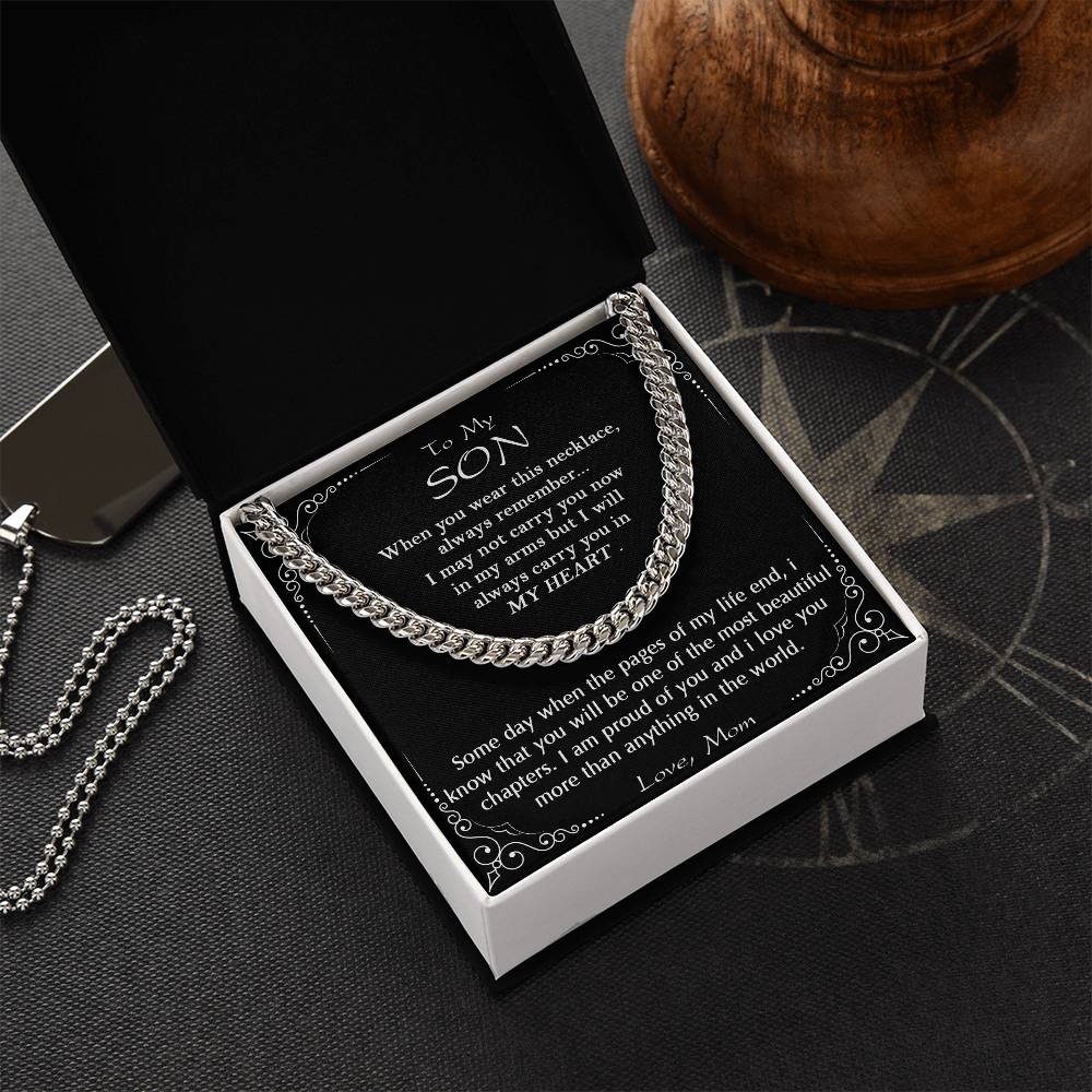 To My Son Necklace Son Gifts From Mom Son Cuban Chain Necklace Mother To Son Gifts Gifts For Son Birthday Unique Gifts Cuban Link Chain