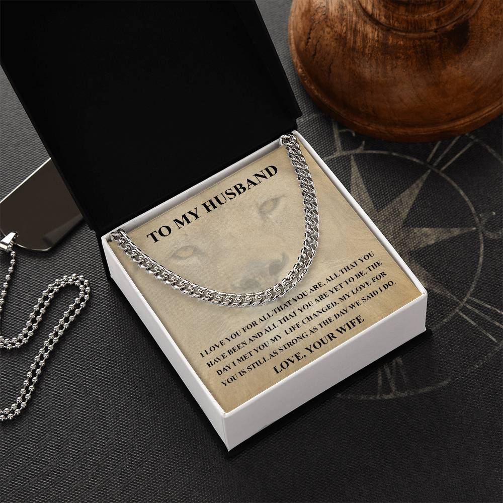 Husband Fathers Day Gift Silver Cuban Link Chain For Men Husband Birthday Gift Anniversary Gift For Husband From Wife