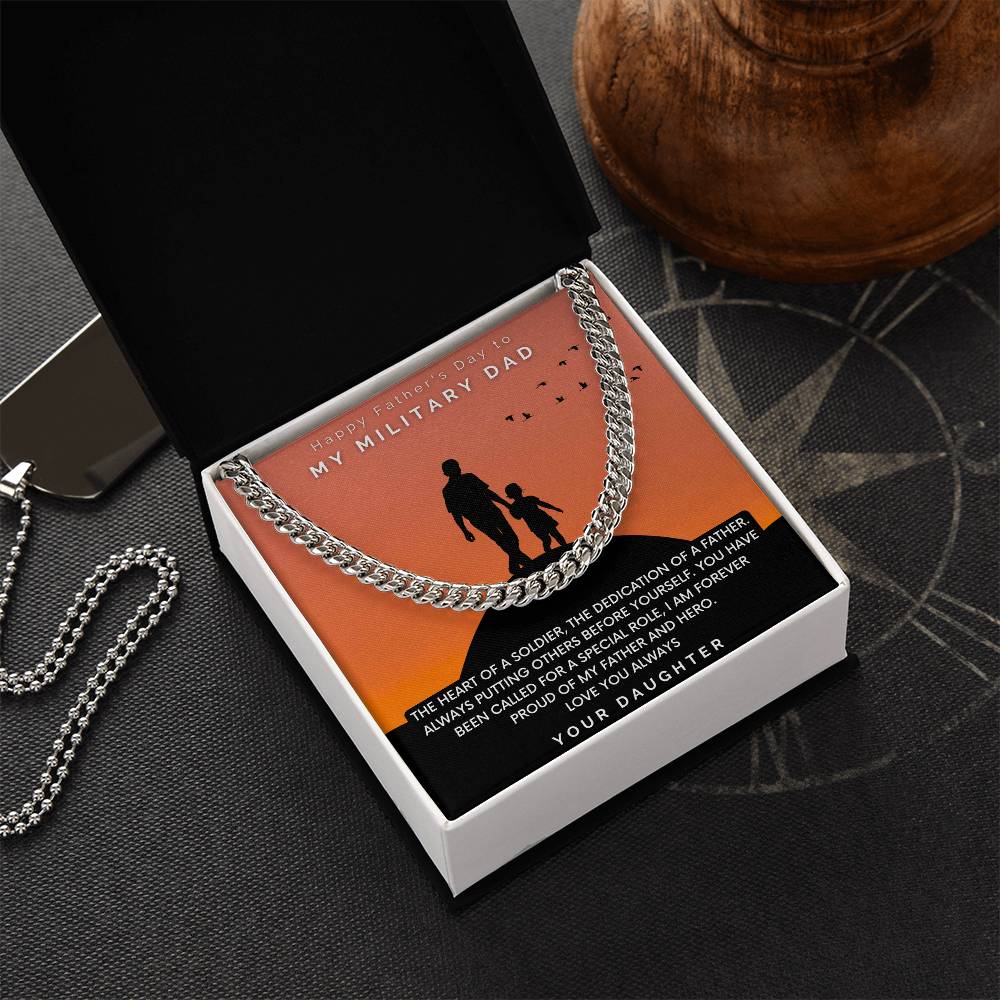 Military Dad - Cuban Link Chain Oreo + Lux Box + Length Extension