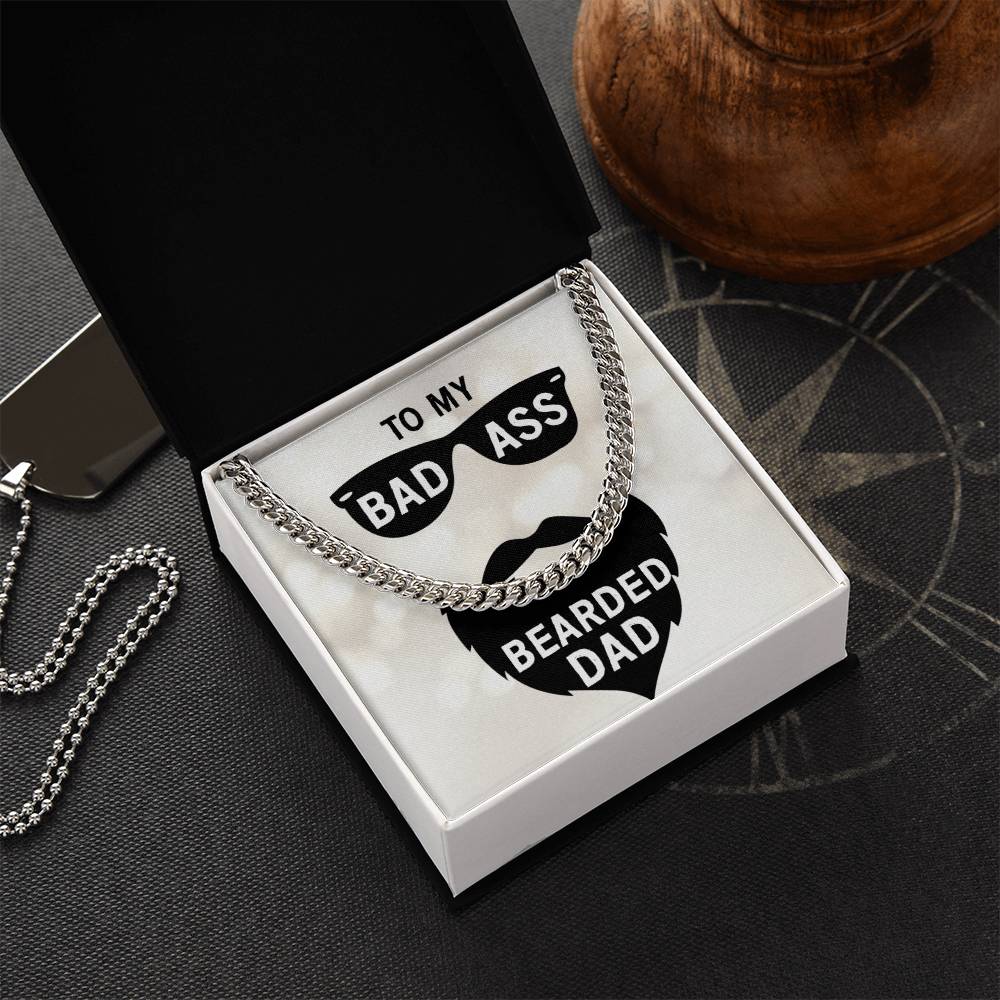 To My Bearded Dad Cuban Link Chain