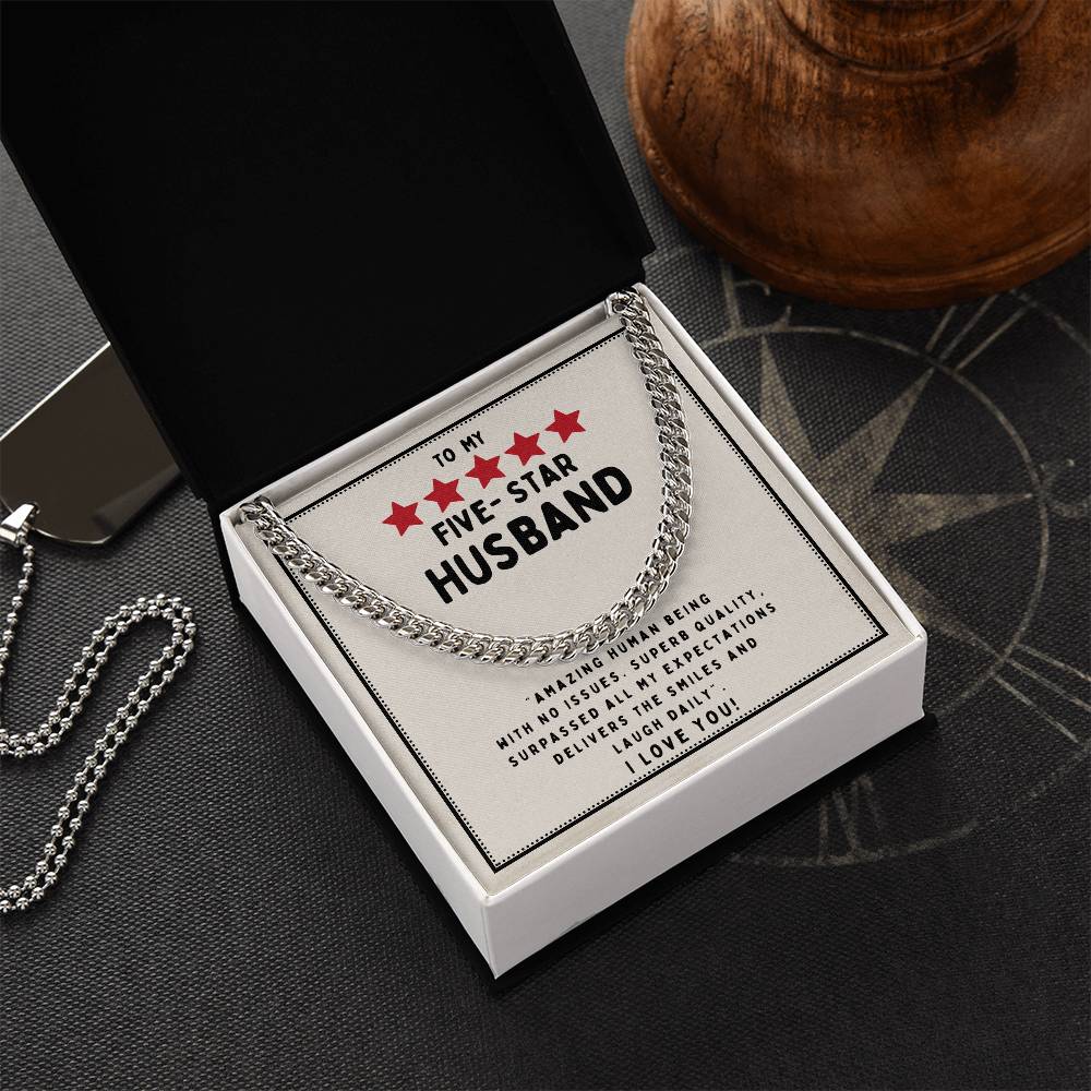 To My Five-Star Husband - Cuban Chain Necklace Cuban Link Chain