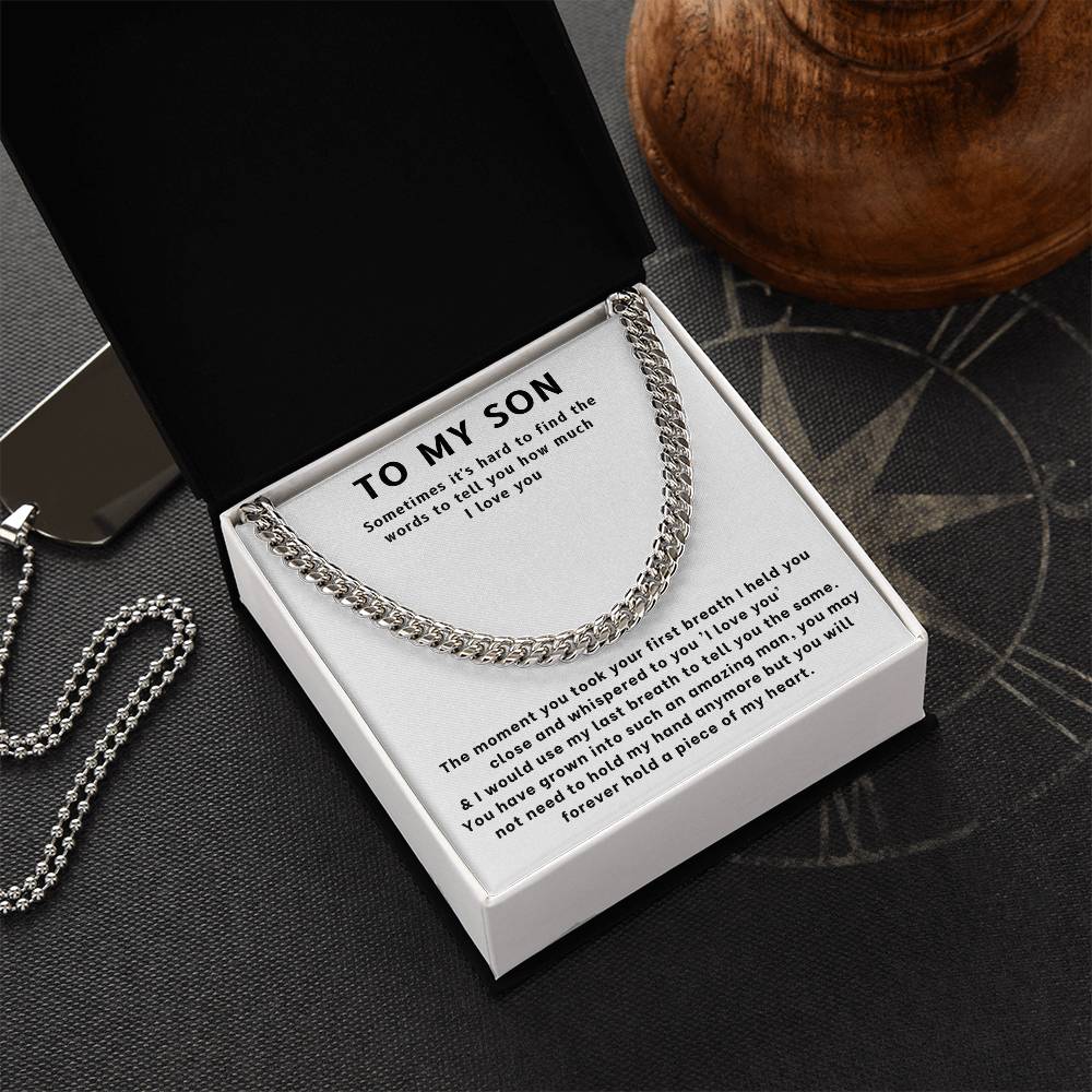 To My Son Necklace - Cuban Link Chain