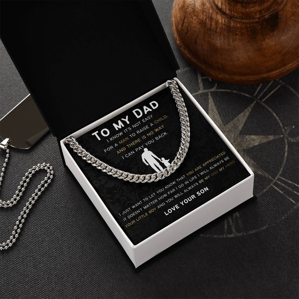 Cuban Link Chain Gift For Dad From Son