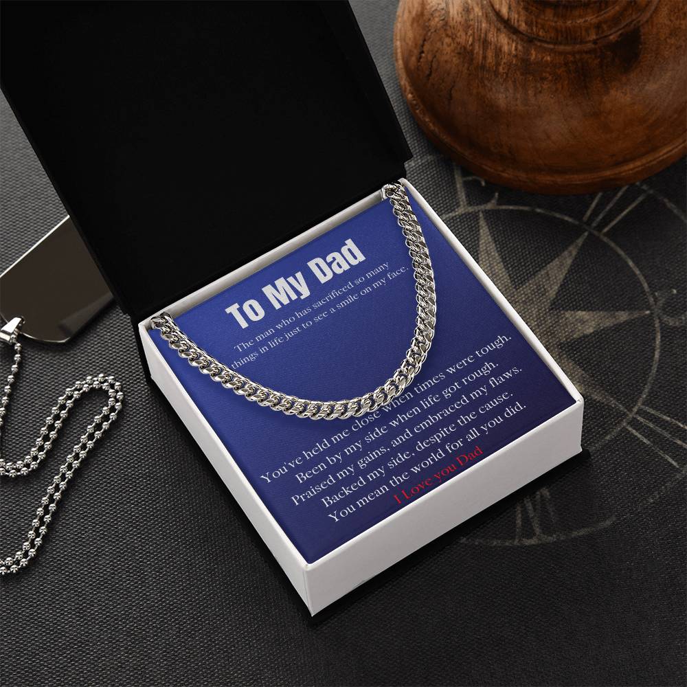 To My Dad Cuban Link Chain