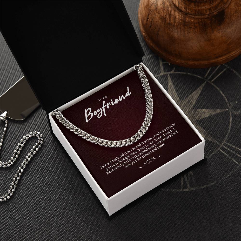 Beautiful Necklace For Boyfriend Cuban Link Chain