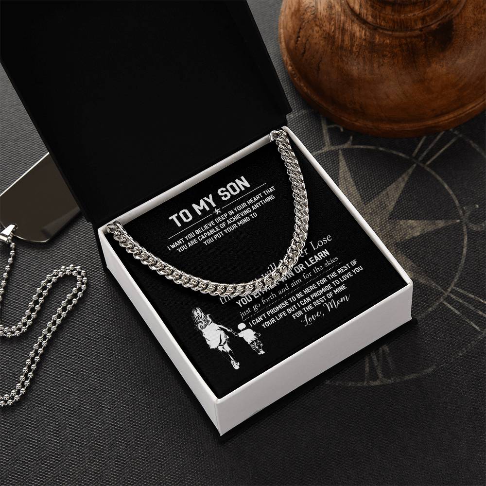 To My Son Cuban Link Chain Necklace