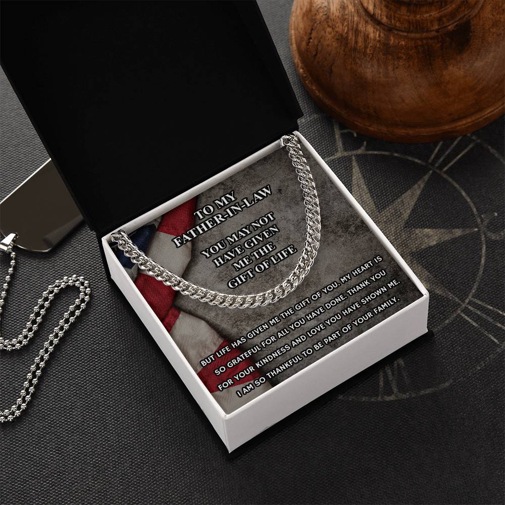 Father In Law Gift From Daughter In Law Fathers Day Gift For Father In Law Christmas Gift For Father In Law Military G Cuban Link Chain
