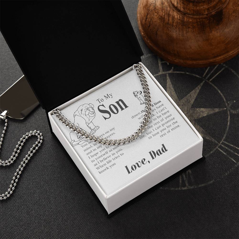 I Hope You Believe In Yourself This Old Lion Dad Gift For Son Cuban Link Chain Necklace