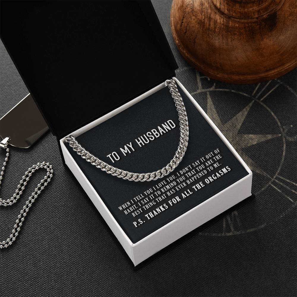To My Husband Cuban Link Chain