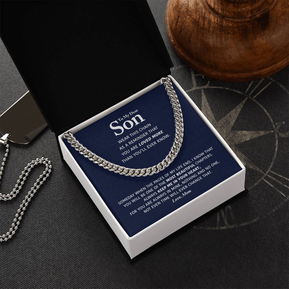My Dear Son - Keep Me In Your Heart - Cuban Link Chain