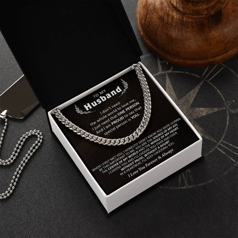 Gift For Husband - Love Me - Cuban Cuban Link Chain