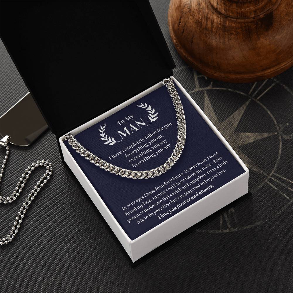 Valentine's Gift For Husband - In Your Eyes I Have Found My Home. In Your Heart I Have Found My Love Cuban Link Chain