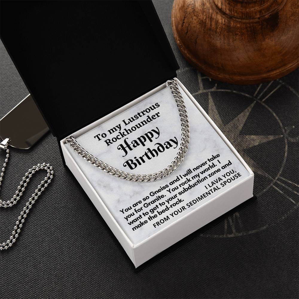 Rockhounder Husband Cuban Chain Link Necklace Gift Cuban Link Chain