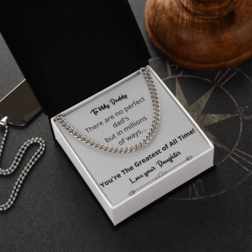 Greatest Of All Time Cuban Link Chain Gift For Fathers Day From Daughter