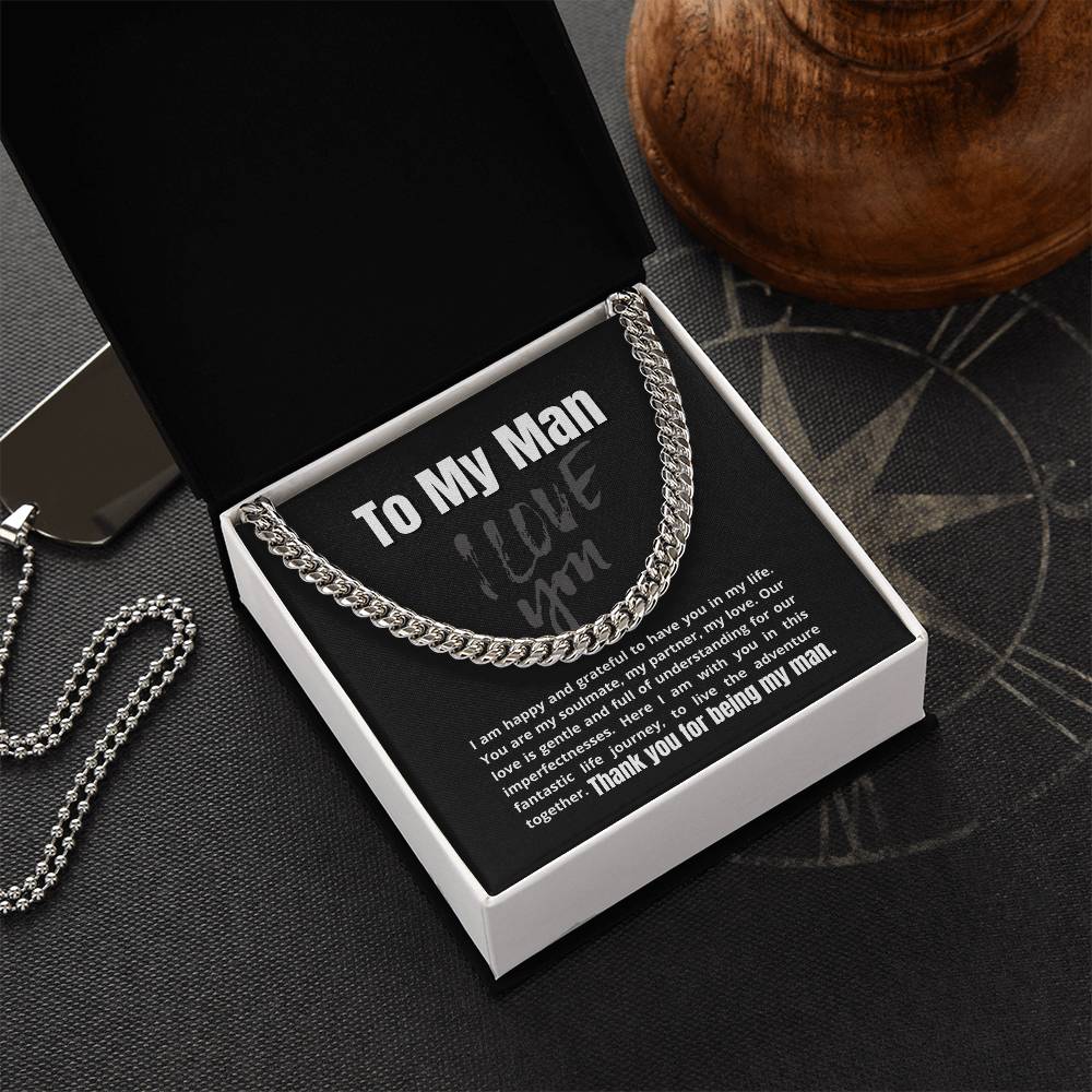 To My Man - Our Life Journey Together - Unique Necklace Gift Cuban Link Chain