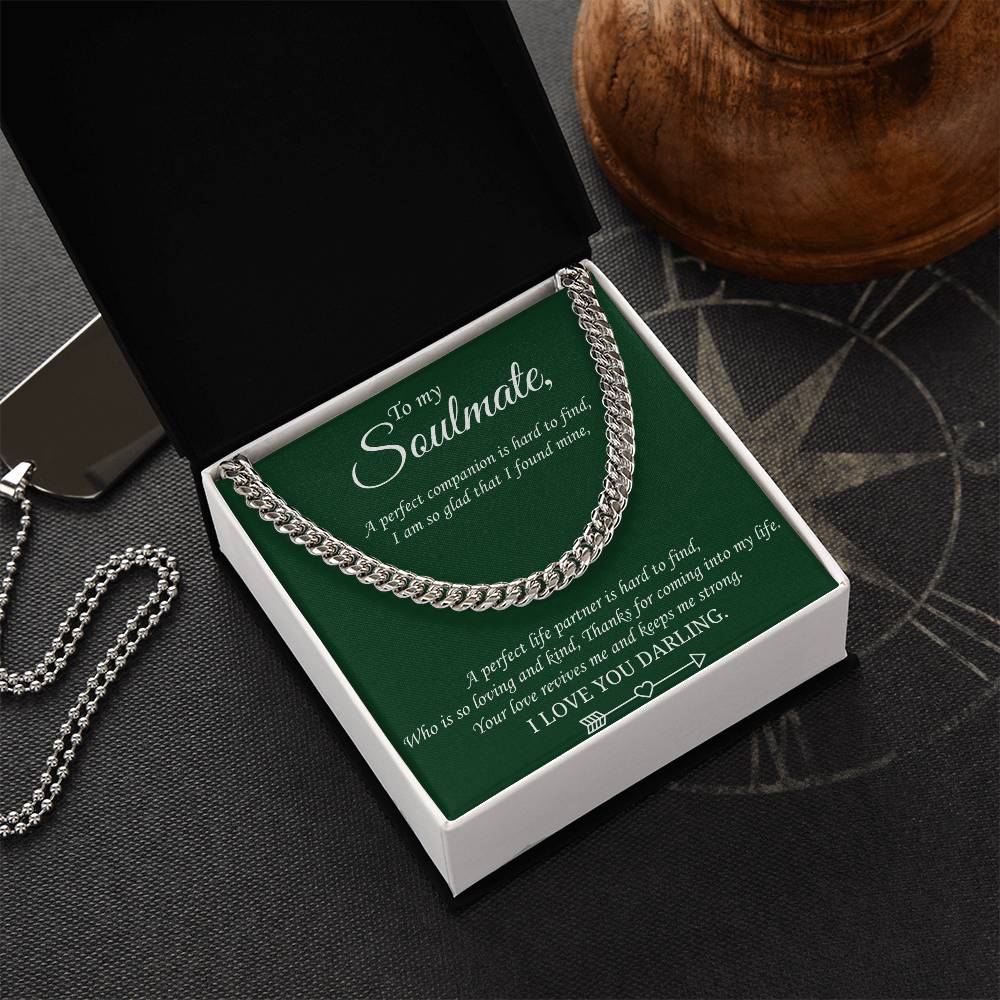 Valentine's Gift Cuban Necklace Gift For Boyfriendsoulmatehusband - Your Love Revives Me And Keeps Me Strong Cuban Link Chain