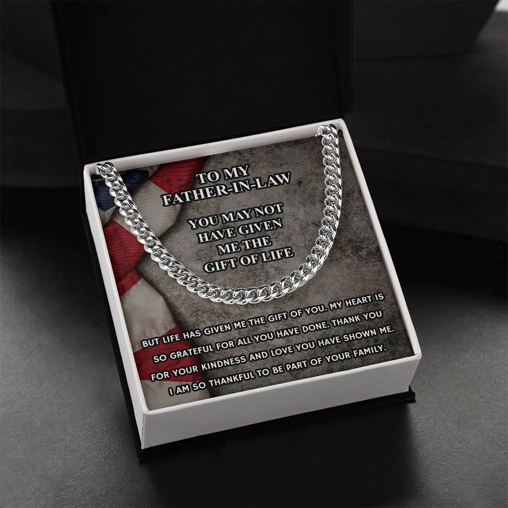 Father In Law Gift From Daughter In Law Fathers Day Gift For Father In Law Christmas Gift For Father In Law Military G Cuban Link Chain