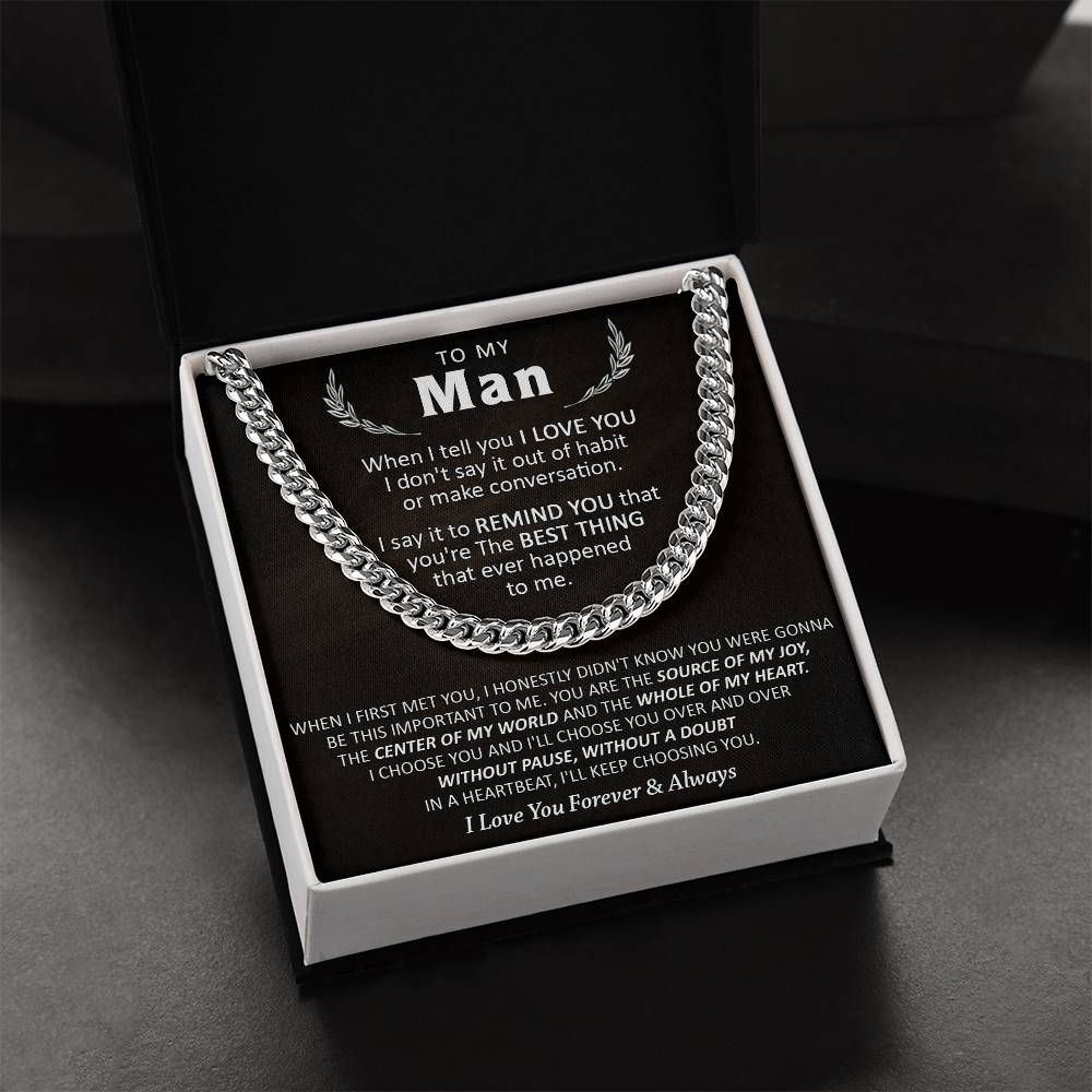 Gift For Your Man - Over & Over - Cuban Cuban Link Chain