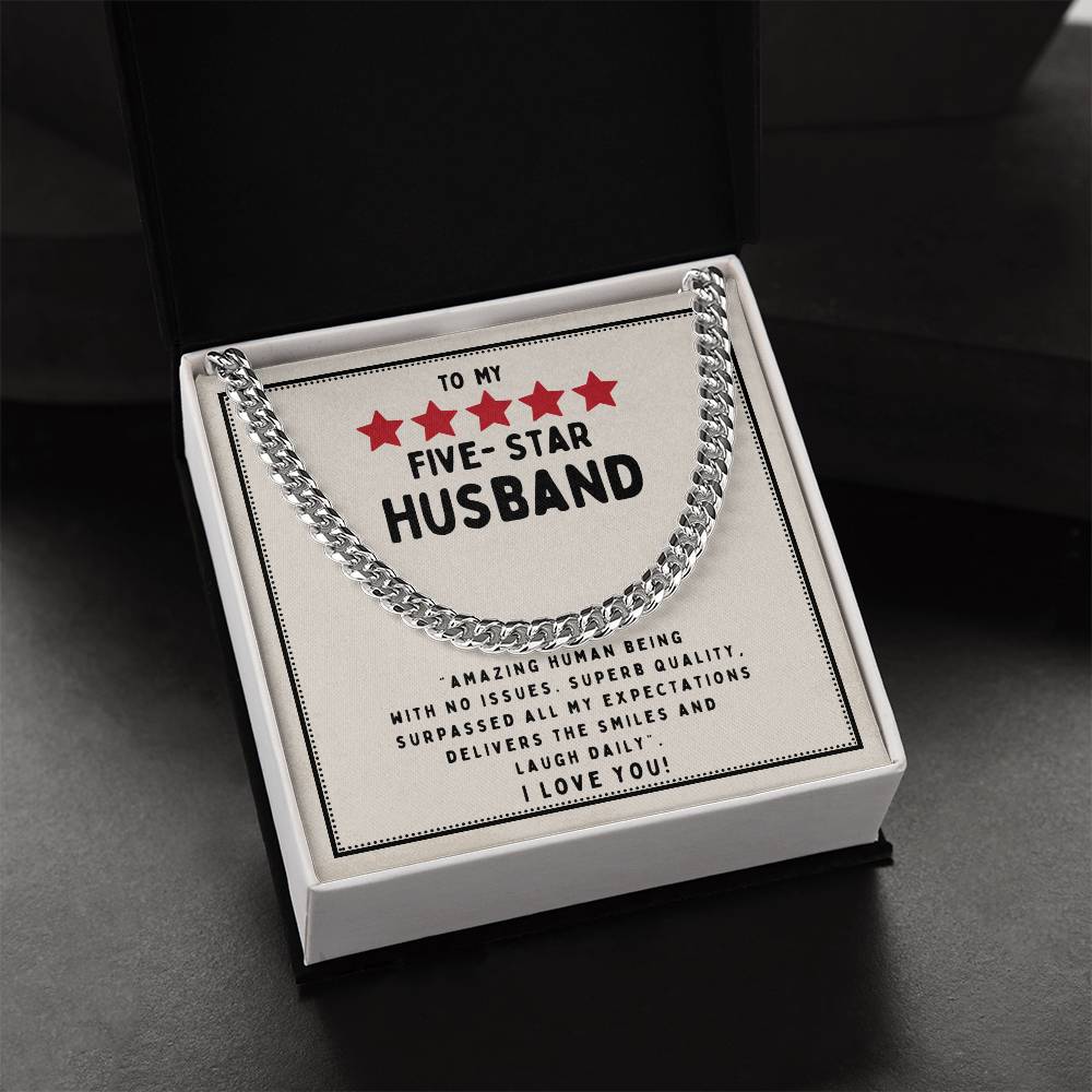 To My Five-Star Husband - Cuban Chain Necklace Cuban Link Chain