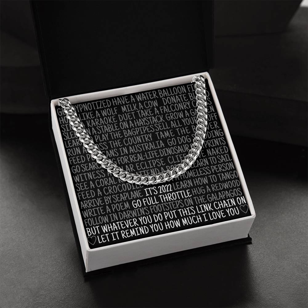 New Year Gift For Men Christmas Gift For Nephew Brother Boyfriend Husband Funny Bucket List Cuban Chain Link Cuban Link Chain