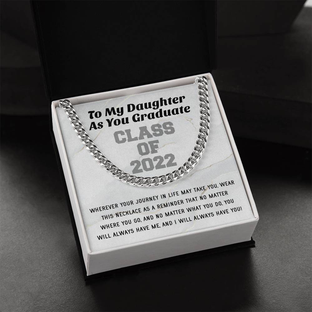 Daughter Graduation Class Of 2022 High School Graduation College Graduation Gift For Daughter Womens Gold Cuban Link C Cuban Link Chain