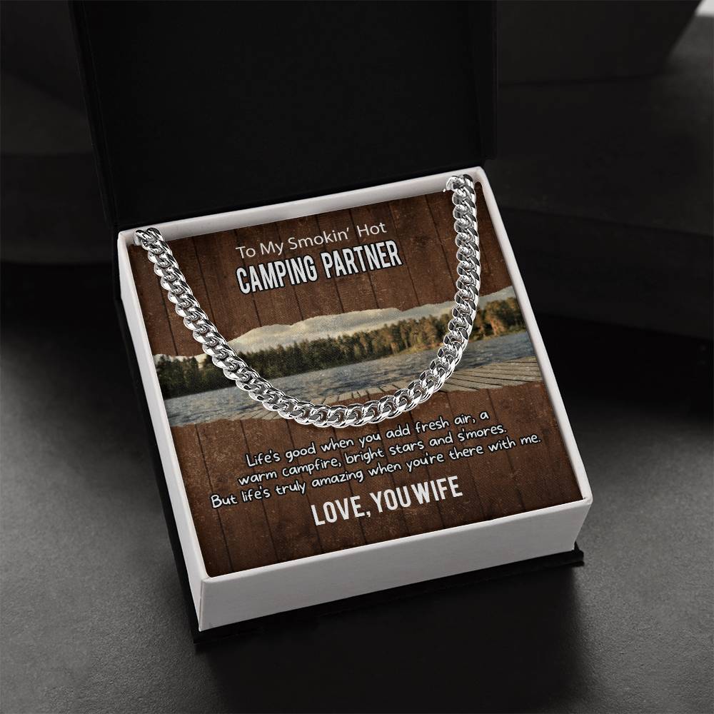 To Husband From Wife Gift Cuban Link Chain For Husband Husband Birthday Gift Father's Day Gift For Husband Camping Par
